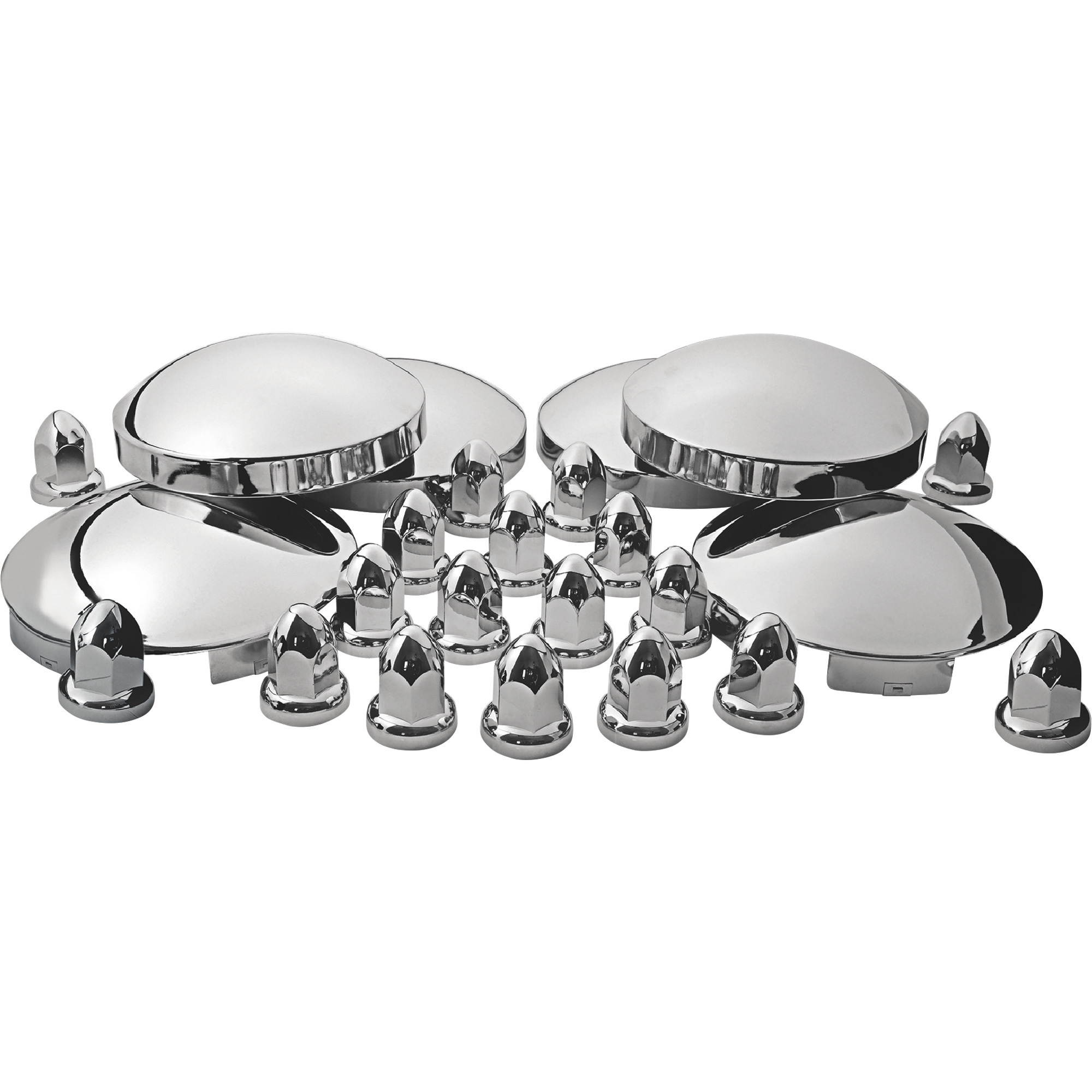 Trux Accessories Chrome Front and Rear Hubcap Kit, Model# THUB-C2